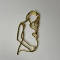 Dettaglio topper torta donna incinta in arte linea dorata, decorazione elegante silhouette. - Donna Incinta Stile A (Altezza Circa 10cm)