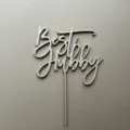 Houten Best Hubby taarttopper, perfect voor Vaderdag viering en feestelijke decoratie van de echtgenoot. - Best Hubby Tekst