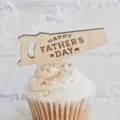 Wooden Father's Day cake topper saw shaped dessert decoration rustic party supplies - Saw Shaped / Width Approx 7CM