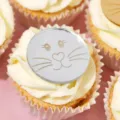 Easter bunny cupcake topper laser engraved mirror acrylic cake decoration baking supplies - Bunny Face Style / Width Approx 5CM / Silver