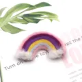 Wool felt rainbow brooch and DIY hair accessory, cute handmade garment decoration for kids. - Pink Rainbow