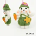 Handmade cute wool felt rabbit keychain cartoon animal bag pendant for daily decoration. - Big Ear Rabbit