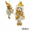 Handmade cute wool felt sheep keychain yellow hat knitted pendant bag ornament 18cm - Lamb in Yellow Hat and Knitted Sweater