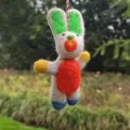 Handmade wool felt animal bag pendant cute cartoon bunny doll keychain charm accessory - Rabbit No. 3