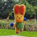 Handmade felt animal pendant cute cartoon rabbit hanging ornament for bags and keys decor - Rabbit No. 4