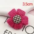 Handmade knitted wool flower hairpin accessory diy clothing embellishment brooch 3.5cm - Rose Red
