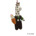 Handmade wool felt giraffe doll pendant cute animal bag charm key ring backpack decor. - Giraffe in Overalls (Green)