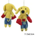 Handmade wool felt dog bag charm cute animal plush pendant keyring gift accessory 11.5x6.5cm - Boxing Puppy