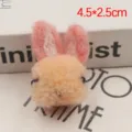 Cute wool felt rabbit head DIY accessory for phone cases and brooches, size 4.5x2.5cm. - Apricot Pink