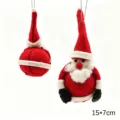 Handmade felt Santa Claus Christmas ornament hanging decoration festive holiday gift 15x7cm - Snowball Santa Claus
