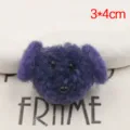 Handmade purple plush dog head DIY brooch accessory fluffy animal decoration material part - Navy Blue Puppy