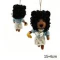 Nepalese handmade wool felt lion doll bag pendant cute keychain plush toy decoration ornament - Lion in White Sweater