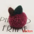 Handmade plush apple DIY accessory, soft fuzzy pompom craft charm for phone case decor. - Apple Deep Purple Red