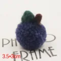 Handmade wool felt blueberry pompom charm DIY plush accessories phone case decor 3.5cm - Apple Deep Purple