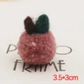 Handmade plush apple pompom DIY charm accessory for phone case headband brooch decoration - Apple Nude Pink