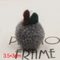 Handmade wool felt pom pom apple charm DIY craft accessory for phone case and brooches 3.5cm - Apple Heather Gray
