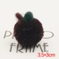 Handmade plush apple pompom DIY craft accessory cute fluffy miniature decorative item for phone - Apple Dark Brown
