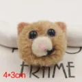 Handmade plush cat head DIY accessory for phone case hairband and brooch making item. - Light Brown Cat Head