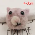 Handmade pink plush animal head DIY accessory for phone case hairpin decor 4x3cm - Light Pink Cat Head
