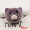 Handmade purple plush cat head DIY accessory pompom for phone case decoration 4x3cm - Deep Purple Cat Head