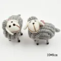 Grey wool felt sheep ornament cute handmade cartoon animal pendant for home decoration 10x8cm - Gray