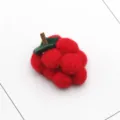 Wool felt grape DIY hair clip accessory handmade plush fruit brooch craft decor material - Red