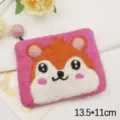 Cute handmade wool felt coin purse with cartoon animal face design, mini pouch, pink, 13.5x11cm - Cute Puppy