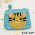 Handmade felt coin purse with cute cartoon tiger design, wool woollen zipper pouch 14x11.5cm - Cute Tiger