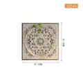 Panneau Mural Sculpté en Bois Rétro Carré Décoration Suspendue Blanc Vieilli 41.5x41.5cm - Grand - A2544