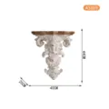 French vintage style carved wall shelf decorative bracket antique distressed relief display stand - A3099