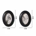 Vintage black oval wall hanging picture frame set for retro living room wall decor - Set - A3305