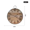 Antike runde Wanduhr aus Holz mit römischen Ziffern und Zeigern, 60x71cm Deko. - 60x71cm
