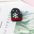 Christmas felt mitten DIY hairpin brooch cute cartoon handmade tree decoration accessory - Snowflake Glove Style / Green