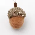 Palla di ghianda in feltro lana decorazione natalizia fai da te materiale albero - Cachi