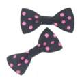 3cm black polka dot ribbon bow hair clip, cute small bow tie for children and pets. - Black