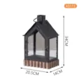 Gothic house retro metal glass candlestick decorative wind lamp for home and outdoor decor. - Small House Lantern (A3173)