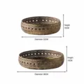 Vintage hollow carved fruit tray decorative desktop storage basket set with two sizes. - Set (A3126) / Bronze