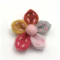 Handmade wool felt five-petal flower accessory for DIY hair clips, clothing and bag decoration. - Multicolor