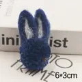 Blue wool felt rabbit head DIY brooch accessory, cute bunny craft supply for decoration. - Navy Blue