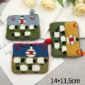 Handmade wool felt coin purse with cute sheep landscape design, mini zipper pouch for cards. - Five Sheep Mongolian Yurt