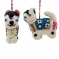 Mooie handgemaakte vilt schattige puppy tas hanger auto decoratie ambachtelijk nieuw - Blauwe Puppy