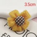 Handmade knitted wool flower hair accessory, cute floral craft DIY patch, 3.5cm size. - Yellow