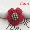 Handmade knitted wool flower hair accessory 3.5cm small decorative applique craft part - Deep Pink
