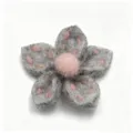 Handmade felt five-petal flower DIY craft accessory for hair clips, clothing, and bags. - Gray