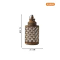 Vintage style iron candle holder decorative lantern rustic hollow out hanging metal candle lantern - L