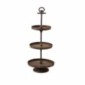 3-laags industriële ijzeren plantenstandaard vintage rustieke plank hoogte 84cm diameter 35.5cm - 35.5x35.5x84cm