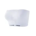 Weißer trägerloser, nahtloser Sport-BH Bandeau, atmungsaktive und bequeme Einteiler-Unterwäsche. - S / Oberteile / Weiß