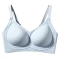 Seamless jelly plus-size wireless bra, breathable soft support nude comfort underwear main view. - M / Smoky Grey Blue