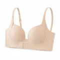Reggiseno push-up senza cuciture beige con chiusura frontale, comodo e morbido. - 70A / Colore pelle