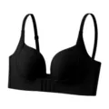 Reggiseno push-up nero senza cuciture con chiusura frontale, comodo e sostenitivo. - Nero